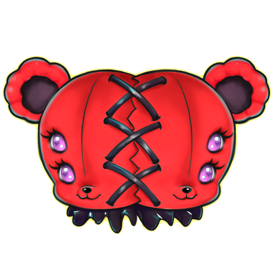 Goth Conjoined Circus Bear Sticker