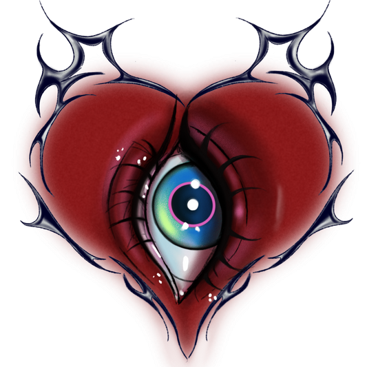 Ornate Heart Eye Sticker (Color Variants)